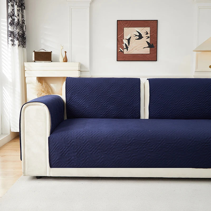 Geometric Quilted Sofa Cover – Soft, Stretchable Protection for Any Seat