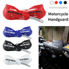 Four colors of Acerbis motorcycle handguards shown in various angles and sizes for handlebar protection