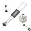 Anti-static keycap puller tool with a plastic grip and metal wires shown in various angles