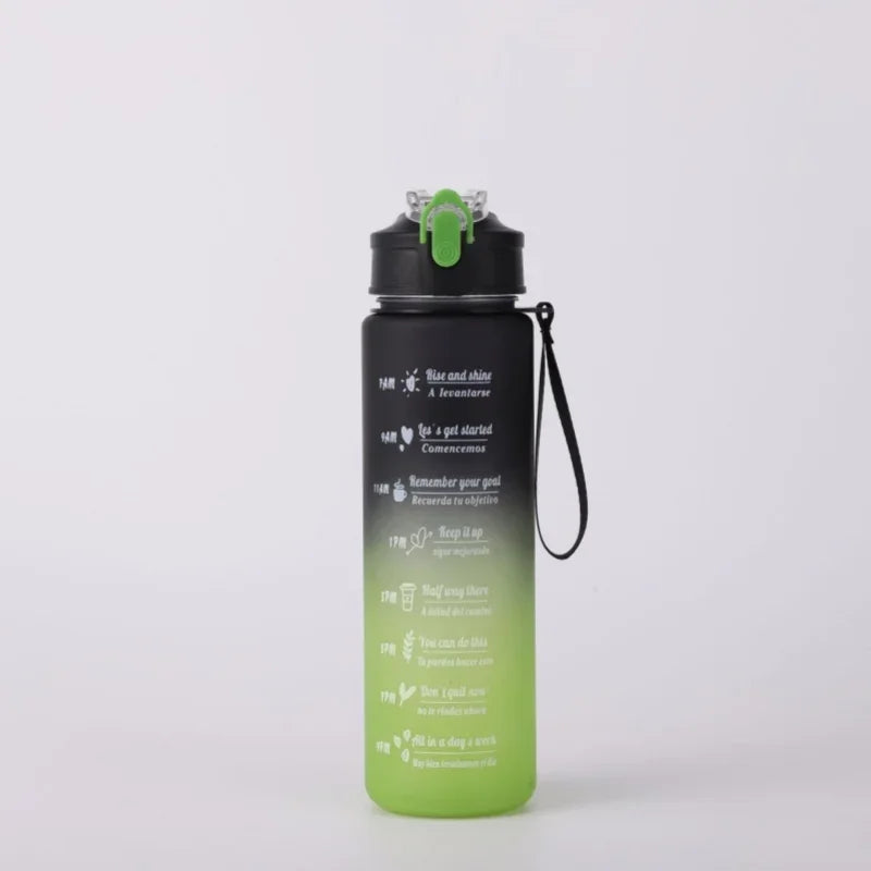Motivational Time-Marker Water Bottle with Straw