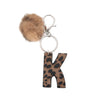 Leopard Print Letter Keychain