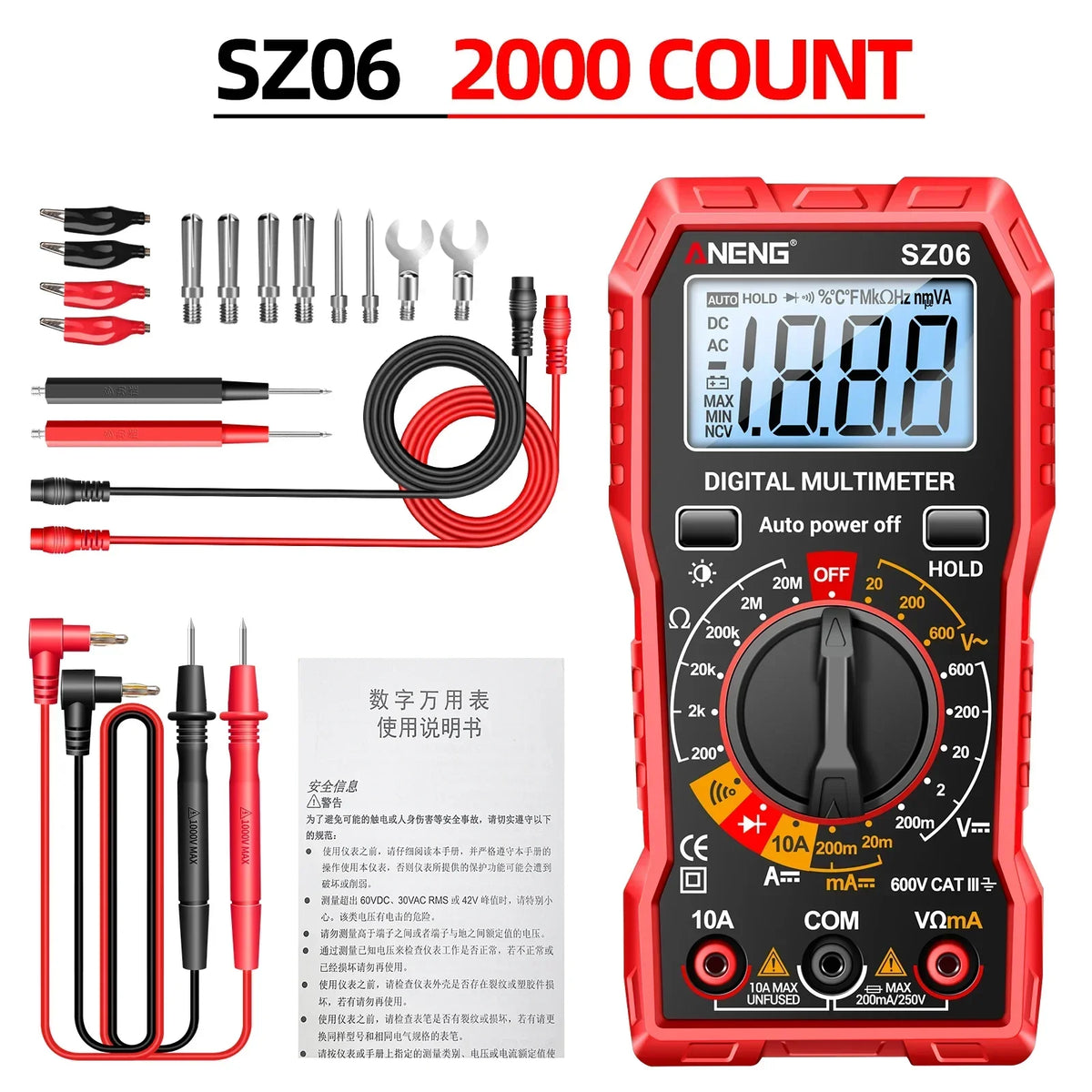 Compact Digital Multimeter with 2000-Count Accuracy for Home and Electrical Work