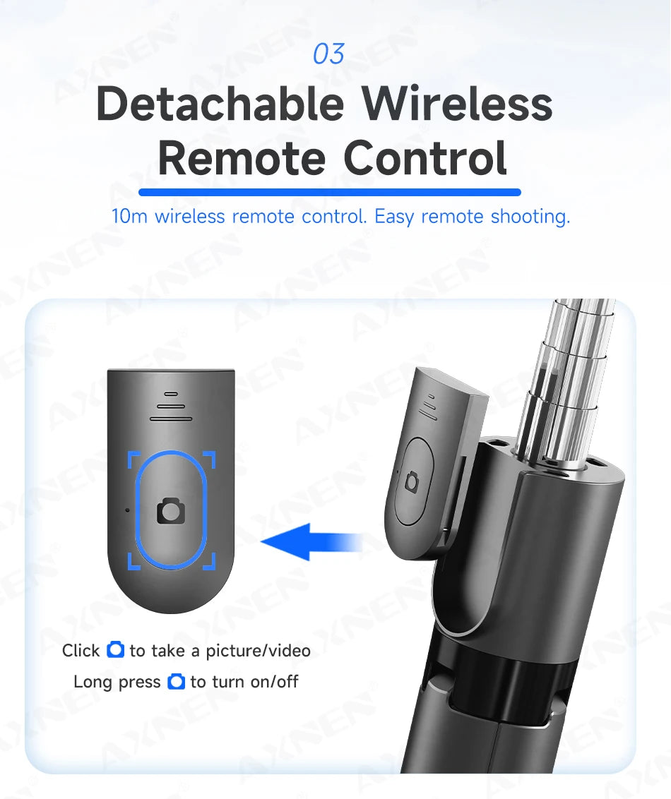 Portable Selfie Stick Tripod with Bluetooth Remote