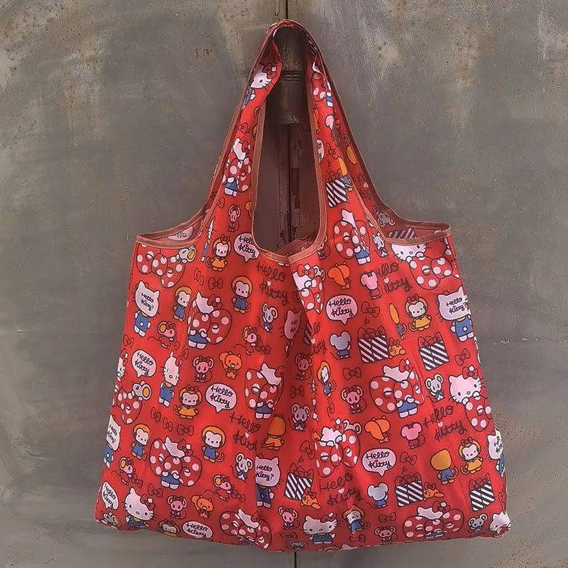 Foldable Eco-Friendly Shopping Bag with Cartoon Print
