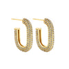 Geometric Gold Plated Huggie Hoop Earrings