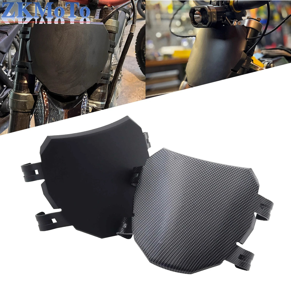 Black universal motorcycle front license plate holder for e-bikes and dirt bikes
