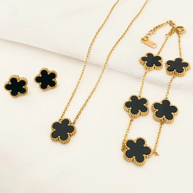 Litschi-Blüten-5-teiliges Schmuckset
