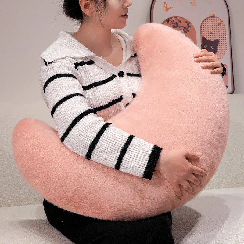 Crescent Moon Plush Pillow for Cozy Home Decor