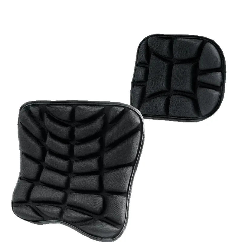 Black ergonomic 3D motorcycle seat cushion made of breathable EVA foam for comfort