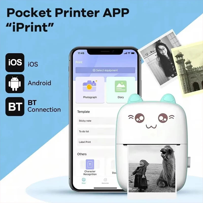 Mini Tragbarer Bluetooth-Thermodrucker