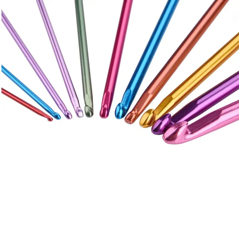 Multicolor Tunisian Afghan Crochet Hook Set (11 Sizes, 2–8 mm)