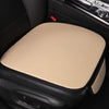 A beige breathable ice silk car seat cushion is shown in a black car interior.
