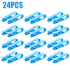 24 pieces of blue plastic garbage bag holder clips for trash cans and snack bags