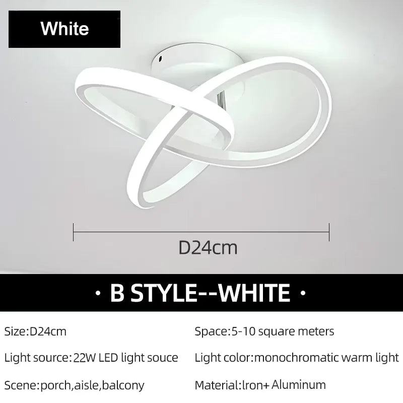 White B style modern ceiling light fixture with an X shape design