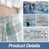 Set of four adjustable metal buttons for tightening jeans waistlines and closures