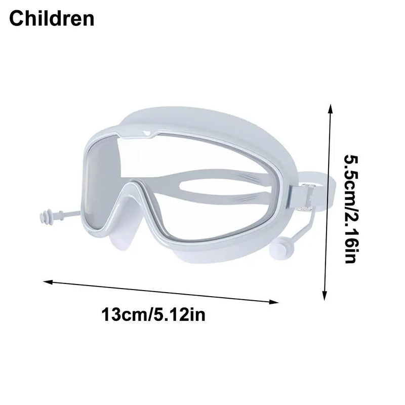Anti-Fog Swim Goggles with Integrated Earplugs