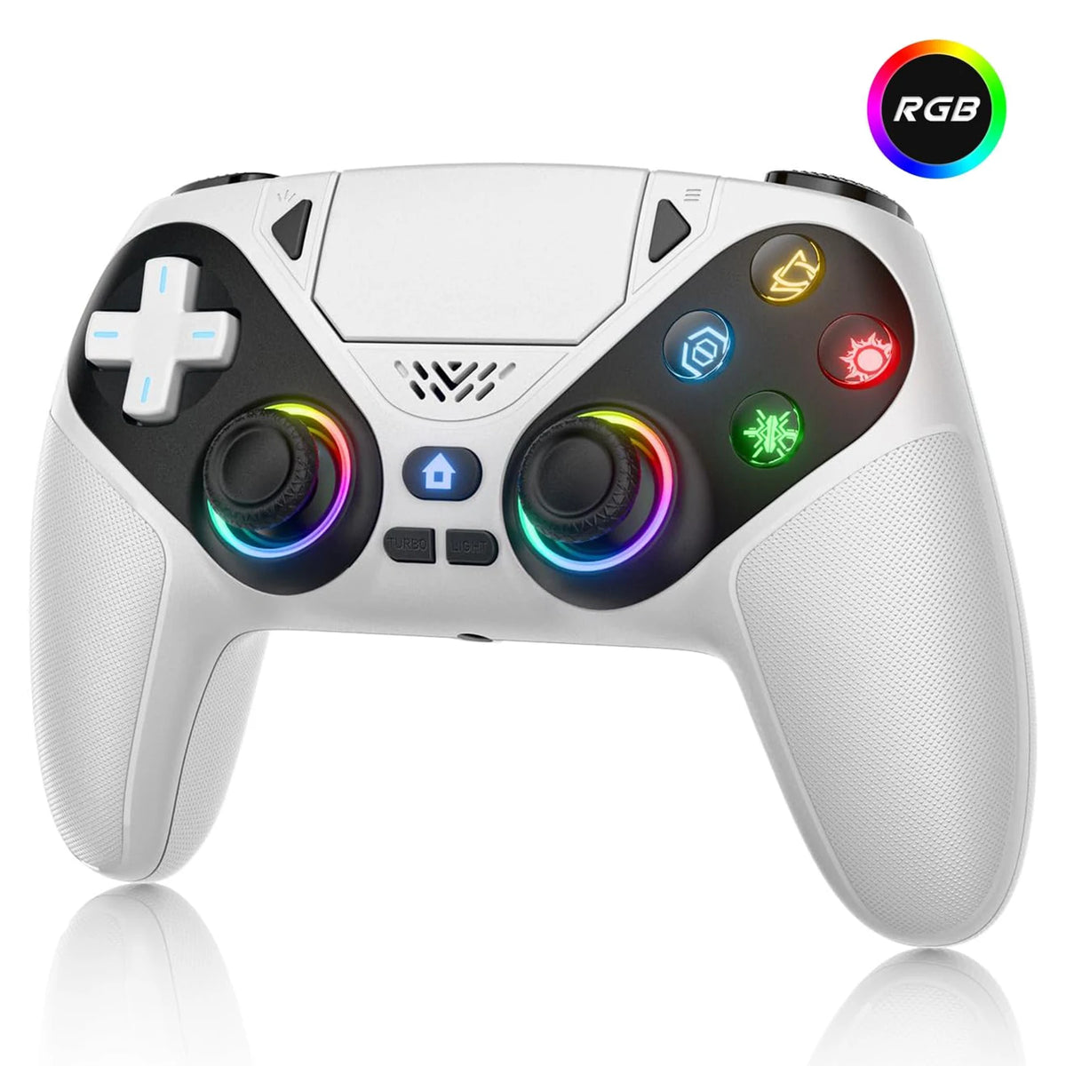 RGB LED Wireless Controller for PS5 and PC Gaming