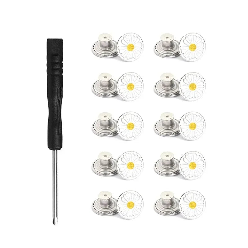 Jeans Button Repair Kit with Tool (17mm)