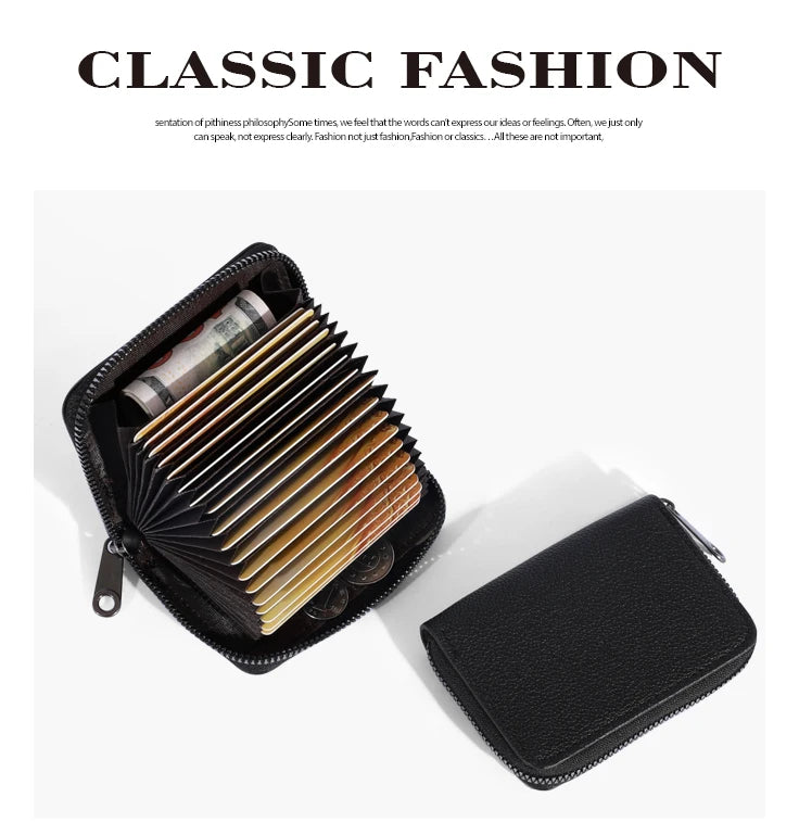 PU Leather Card Holder Wallet with 20 Card Slots