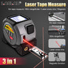 3-in-1 Laser Distance Measurer with Tape Measure and Cross-Line Level