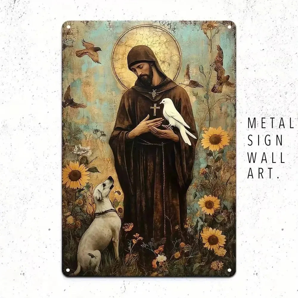 Vintage Aluminum Wall Art – Our Lady of Guadalupe Retro Sign