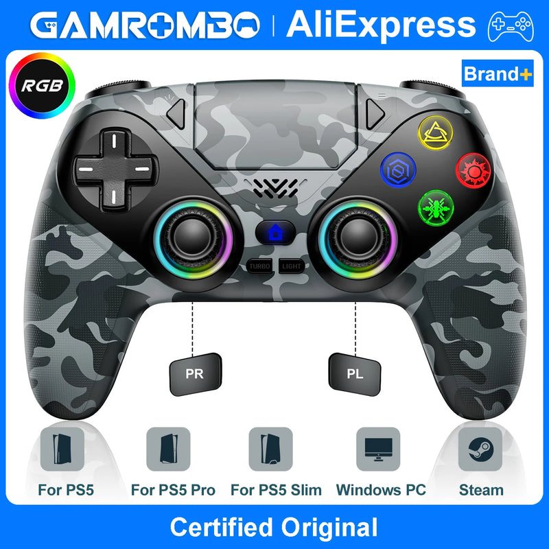 Wireless RGB Gaming Controller for PS5 and PC