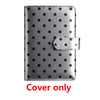 Silver polka dot PU leather binder wallet with a snap closure and cash envelopes
