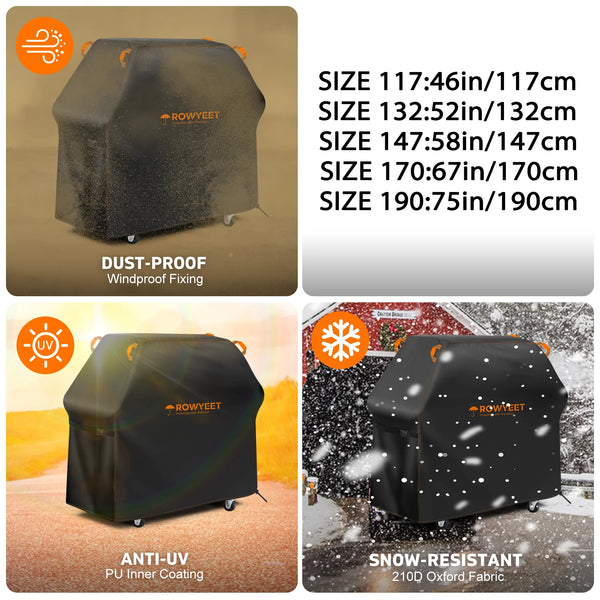 Waterproof & UV-Resistant BBQ Grill Cover with Adjustable Hem
