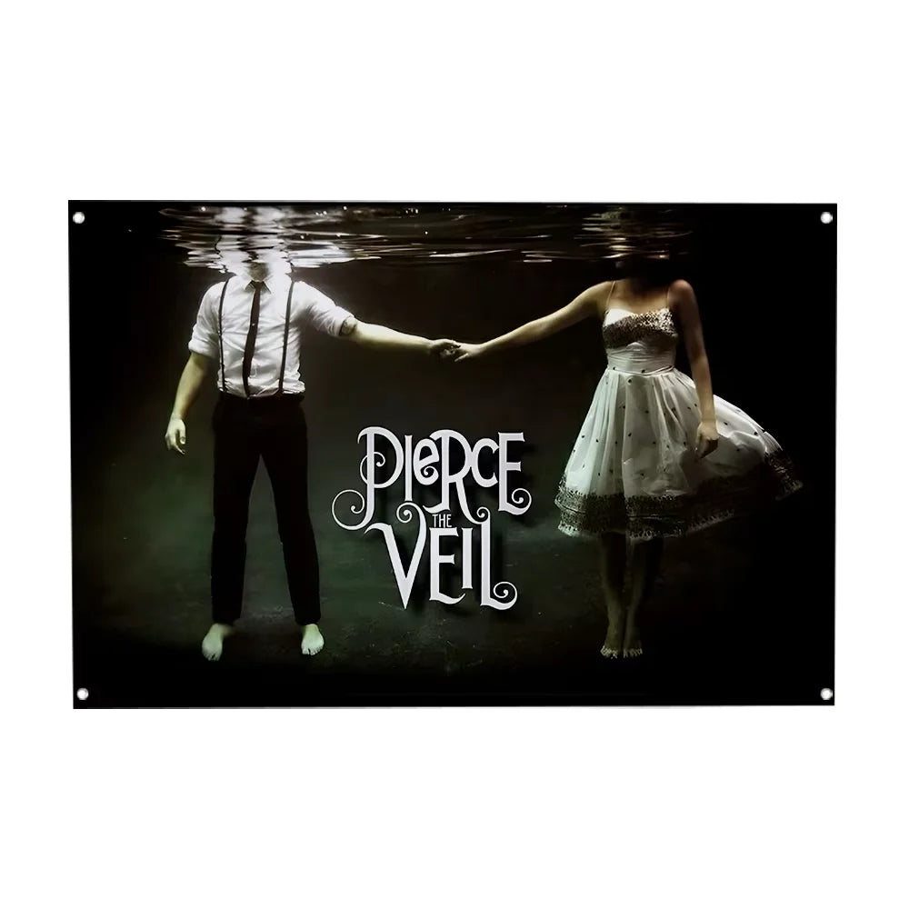 Pierce The Veil Band Flag Tapestry with Brass Grommets