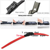 A red three-layer rubber wiper blade for installation on a rocker arm interface.