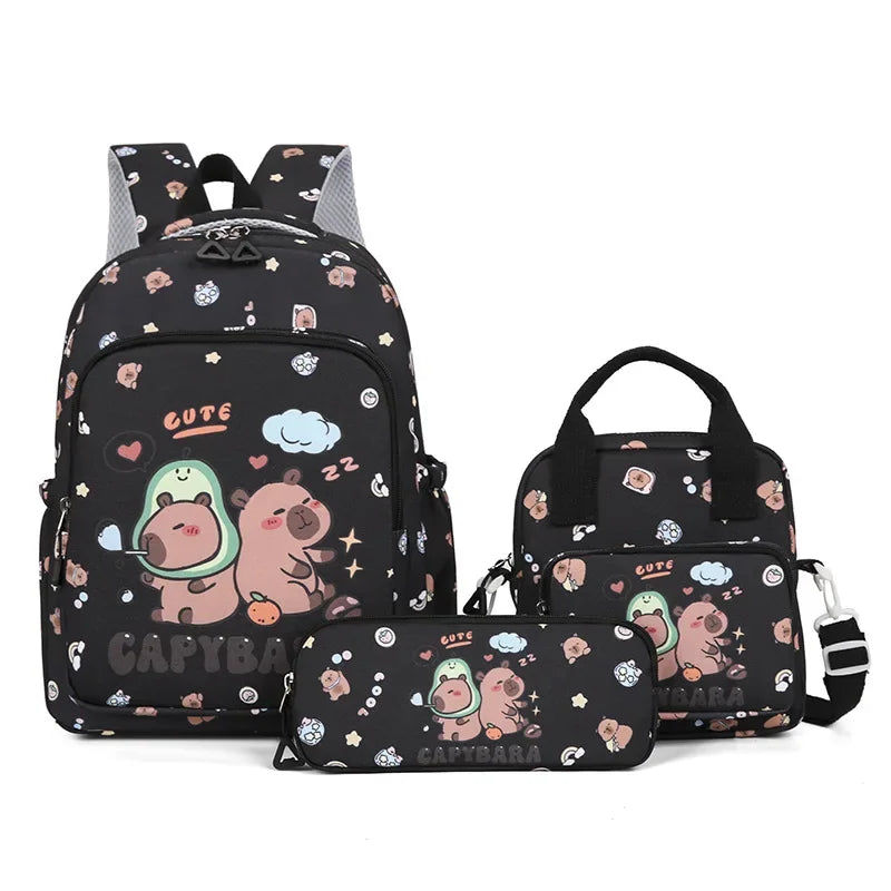 Capybara Cartoon Backpack Set for Kids