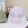 White mesh laundry bag for hats and delicate clothing displayed on a table.
