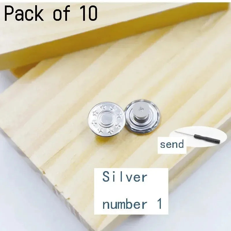 Jeans Button Repair Kit with Tool (17mm)