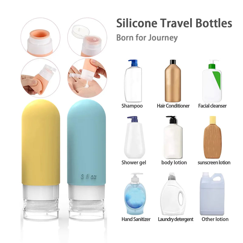 Leak-Proof Silicone Travel Bottle Set