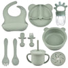 Complete Silicone Baby Feeding Set with Suction Bowl, Plate, Utensils & Bib