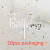 Gold Acrylic Happy Birthday Cake Toppers (Set of 10)