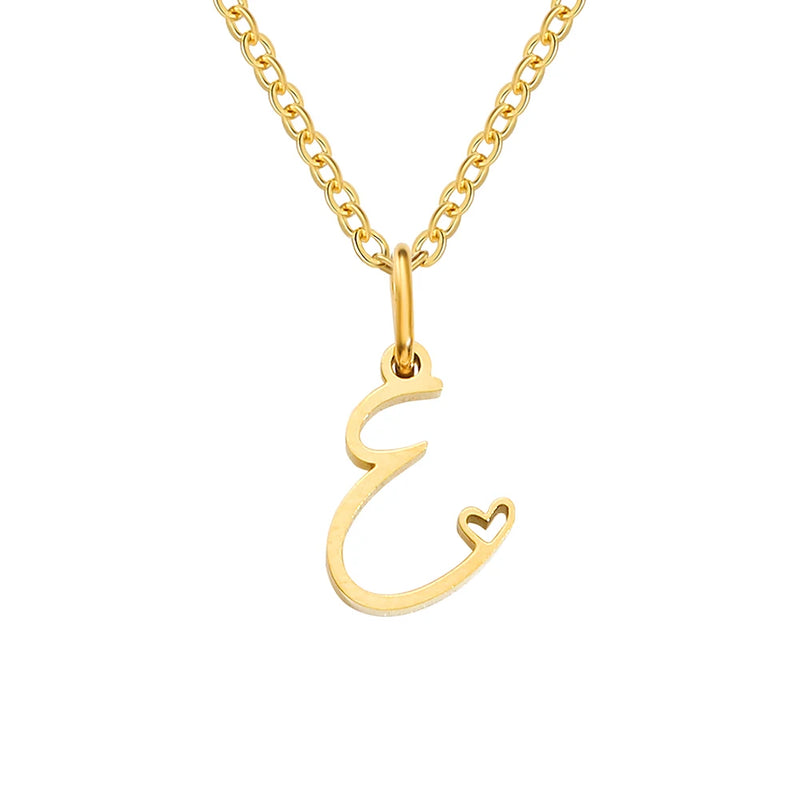 Collier avec Lettre Initiale et Pendentif Cœur