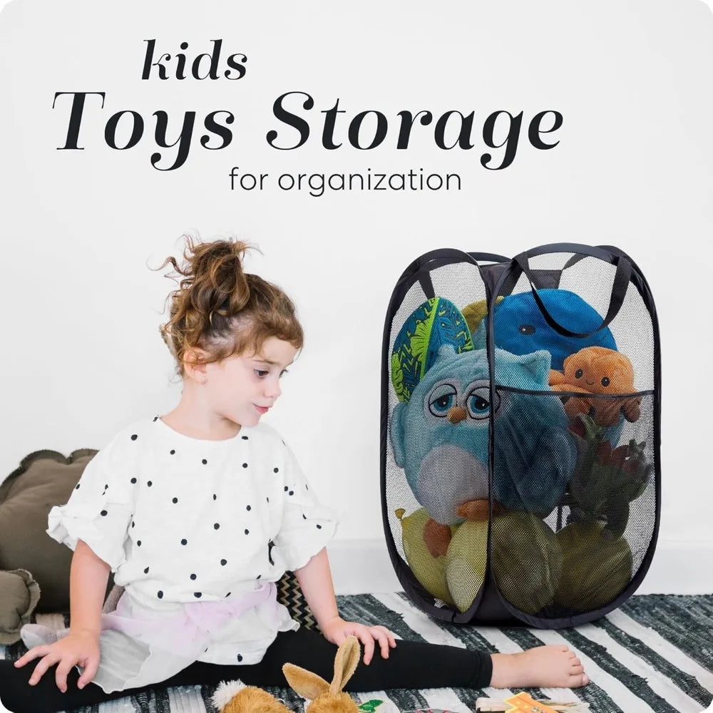 Collapsible Mesh Laundry Basket with Handles