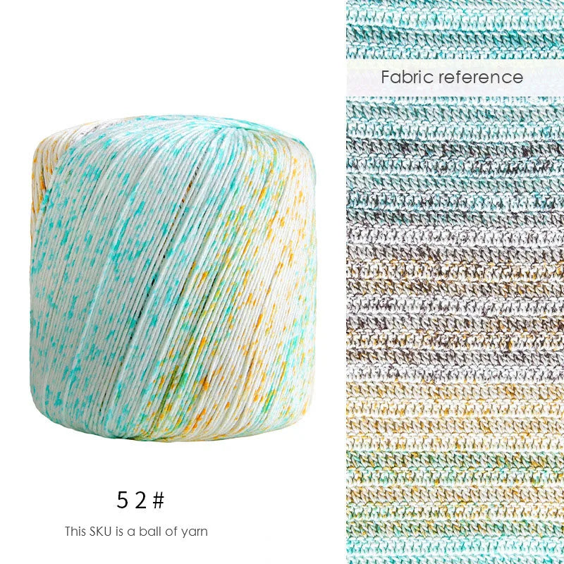 Pearl Rainbow Gradient Cotton Yarn - Soft Hand Knitting Thread