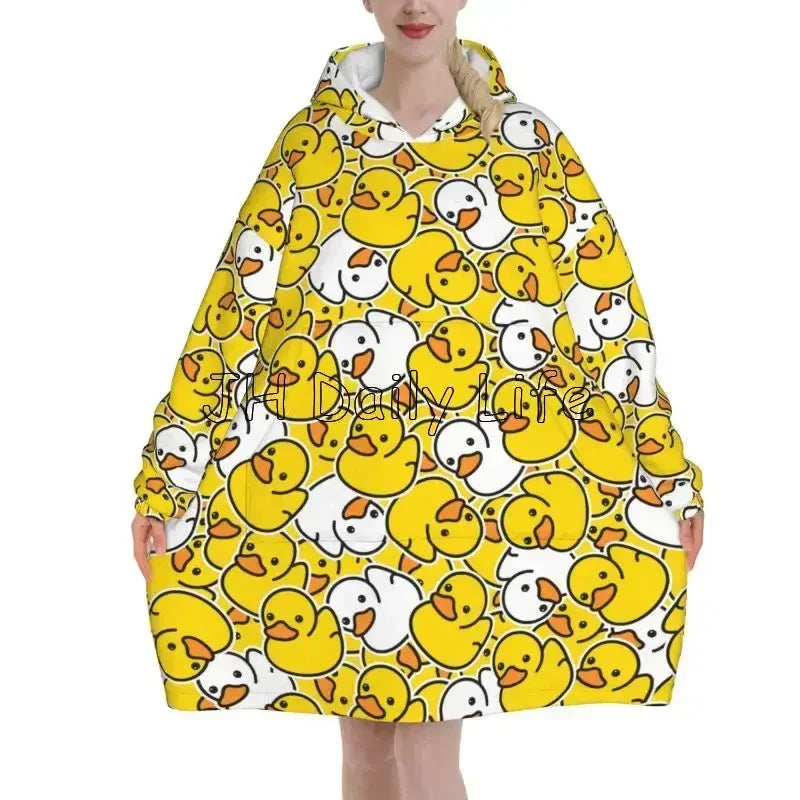 Veste/Pyjama-Plaid Canard Cartoon Oversize