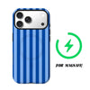 Blue Stripe Print Magnetic Phone Case with Shockproof Protection