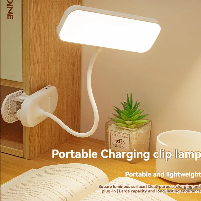 Clip-On LED Desk Lamp with Rechargeable Battery