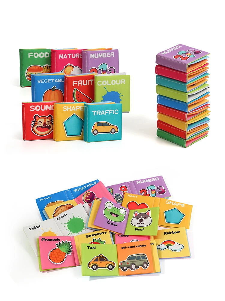 Soft Cloth Books Set for Babies – 9 Washable Early Learning Toys