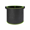 A black heavy-duty non-woven fabric grow bag for gardening plants.
