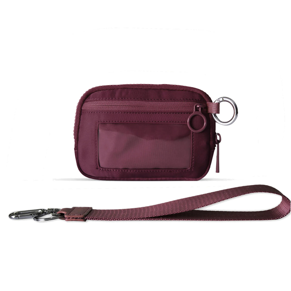 Checkered Card Case Wallet with Detachable Keychain and ID Window