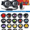 A set of 11 devil eye headlights with remote control and various logo modes for a 2 in 1 flashlight.