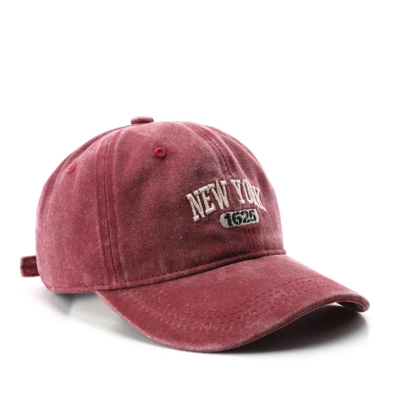 Vintage Washed New York Embroidery Snapback Hat