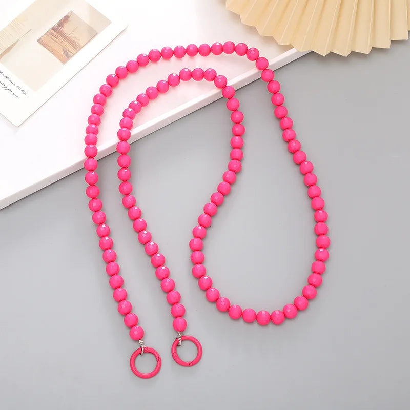 Handcrafted Beaded Phone Lanyard with Earth Tone Acrylic Accents