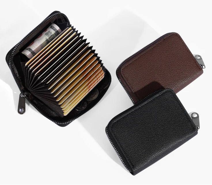 PU Leather Card Holder Wallet with 20 Card Slots