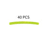 A yellow reflective wheel rim sticker, packaged as 40 pieces.